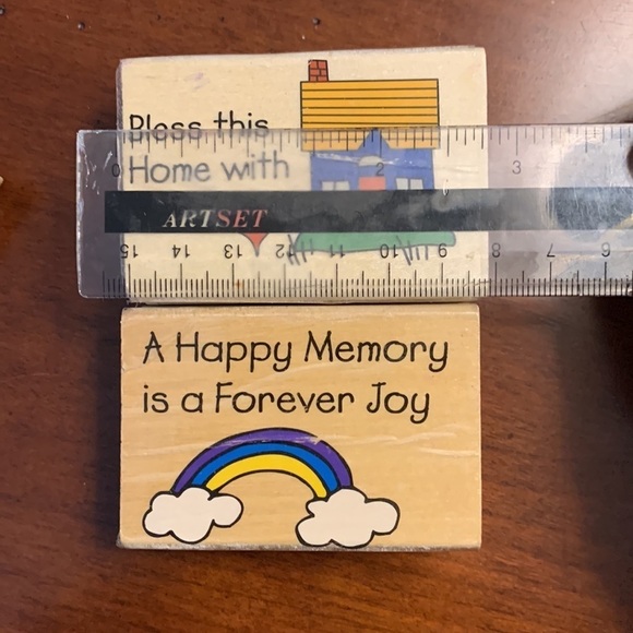 Home Package Wood Block Rubber Stamp Collection of Three - Picture 3 of 6